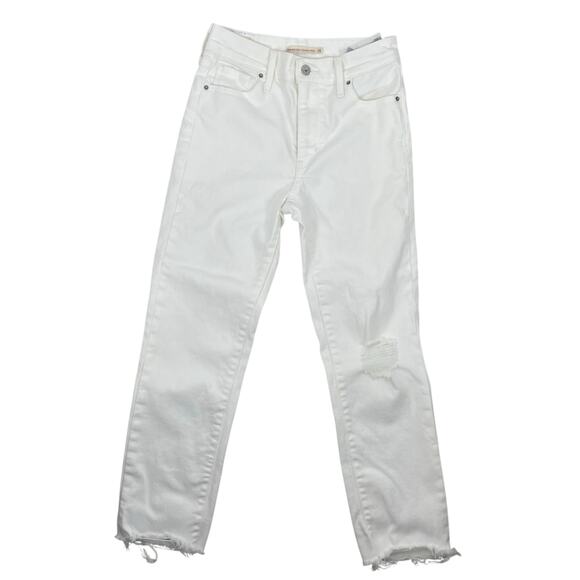 Levi's 724 High Rise Slim Straight Cropped Jeans White Size 26 - Picture 3 of 10